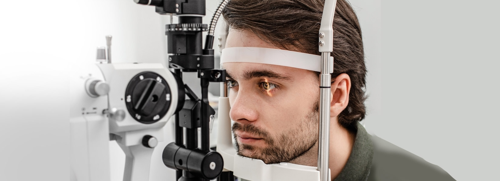 young man during eye exam in Enumclaw